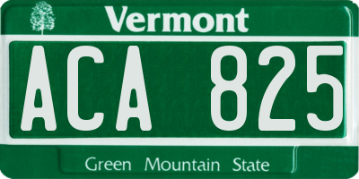 VT license plate ACA825