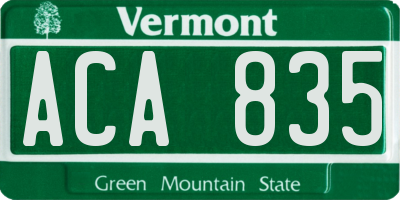 VT license plate ACA835