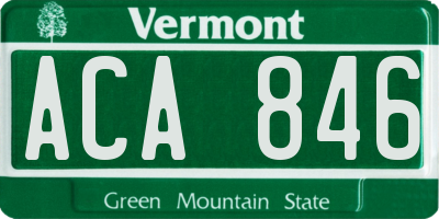 VT license plate ACA846