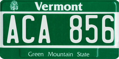 VT license plate ACA856