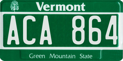 VT license plate ACA864