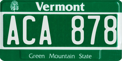 VT license plate ACA878