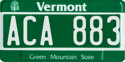 VT license plate ACA883