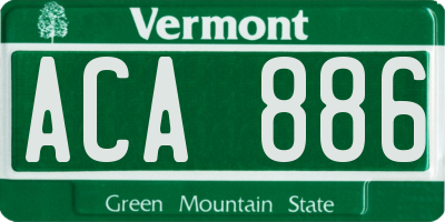 VT license plate ACA886