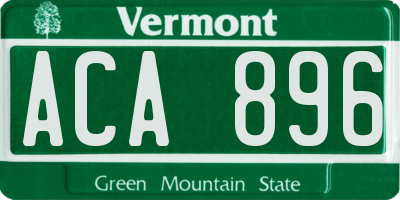 VT license plate ACA896