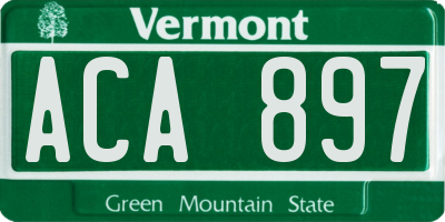 VT license plate ACA897