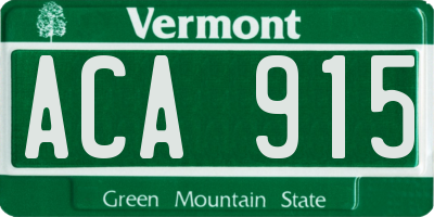VT license plate ACA915