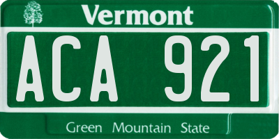 VT license plate ACA921