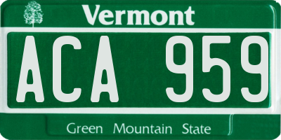 VT license plate ACA959