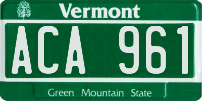 VT license plate ACA961