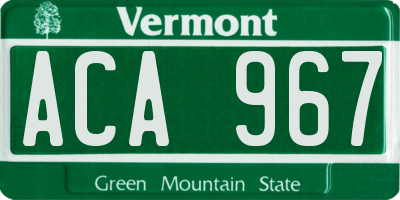 VT license plate ACA967