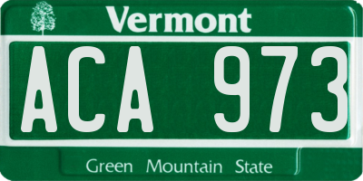 VT license plate ACA973