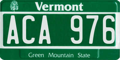 VT license plate ACA976