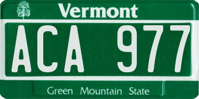 VT license plate ACA977