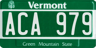VT license plate ACA979