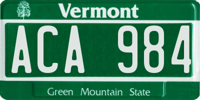 VT license plate ACA984