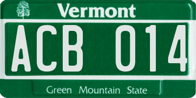 VT license plate ACB014