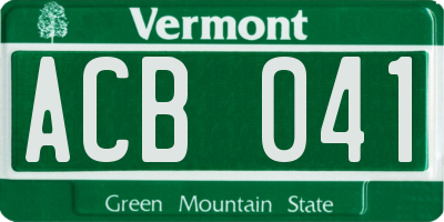 VT license plate ACB041
