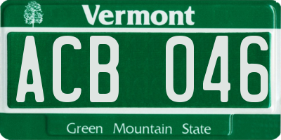 VT license plate ACB046
