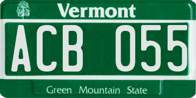 VT license plate ACB055