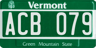 VT license plate ACB079