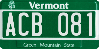 VT license plate ACB081