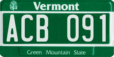 VT license plate ACB091