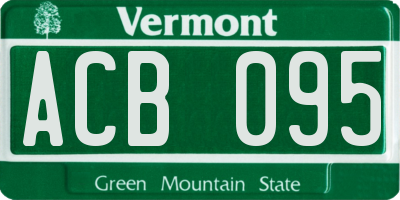 VT license plate ACB095
