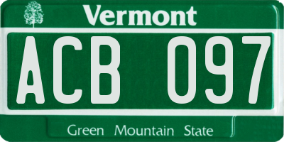 VT license plate ACB097
