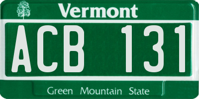 VT license plate ACB131