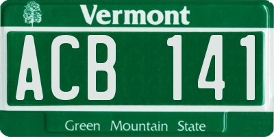 VT license plate ACB141