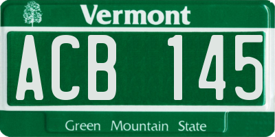VT license plate ACB145