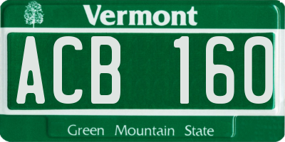 VT license plate ACB160