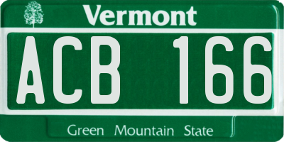 VT license plate ACB166