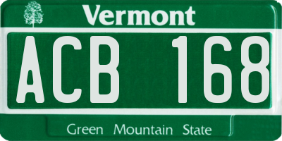 VT license plate ACB168