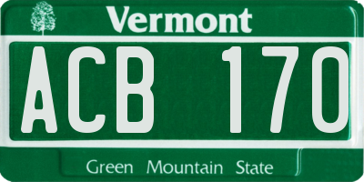 VT license plate ACB170