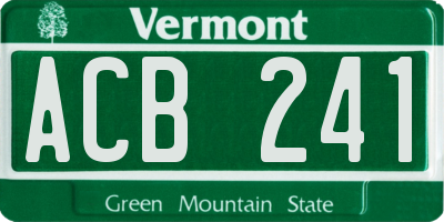 VT license plate ACB241
