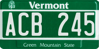 VT license plate ACB245