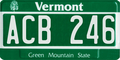 VT license plate ACB246