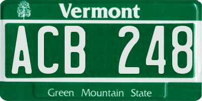 VT license plate ACB248