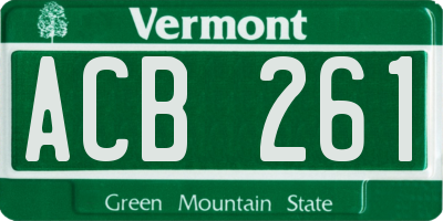 VT license plate ACB261