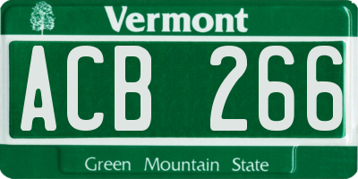 VT license plate ACB266