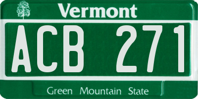 VT license plate ACB271