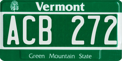 VT license plate ACB272
