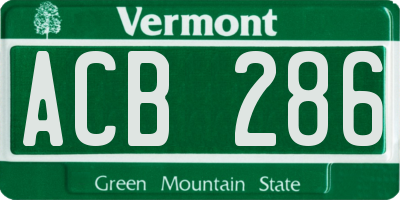VT license plate ACB286