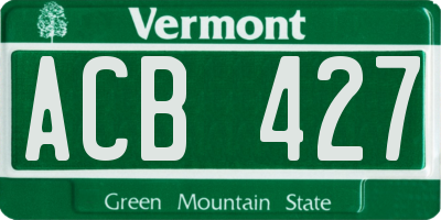 VT license plate ACB427