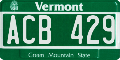 VT license plate ACB429