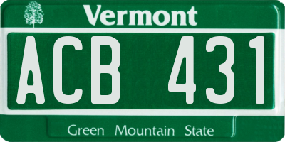 VT license plate ACB431