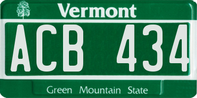 VT license plate ACB434