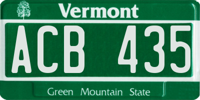 VT license plate ACB435